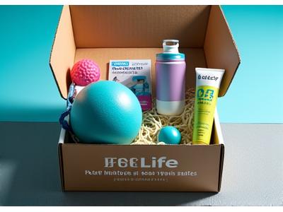 FitLife Essentials box with small exercise equipment and recovery tools